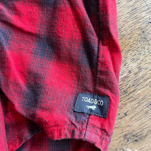 Toad & Co Shut Eye Pajama Shirt & Shorts Set Red and Black Plaid - Picture 4 of 14
